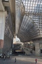 Modern architecture interior of Kyoto railway station Royalty Free Stock Photo