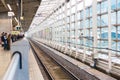 KYOTO, JAPAN - NOVEMBER 7, 2017: View of the interior of the railway station. Copy space for text. Royalty Free Stock Photo