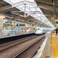 KYOTO, JAPAN - NOVEMBER 7, 2017: View of the railway station. Copy space for text. Royalty Free Stock Photo