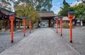The front road sando to the Hirano Shrine. Kyoto. Japan