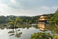 KYOTO, JAPAN - OCTOBER 09, 2015: Kinkaku-ji Temple of the Golden Pavilion officially named Rokuon-ji. Deer Garden Temple is a Zen Royalty Free Stock Photo