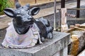 The statue of Temmangu Ox, the messengers of God Tenjin at Kodaiji temple. Kyoto. Japan Royalty Free Stock Photo