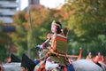 Tomoe Gozen a female samurai from the 12th century. Jidai Festival. Kyoto. Japan Royalty Free Stock Photo