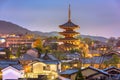 Kyoto, Japan old town skyline in the Higashiyama District Royalty Free Stock Photo