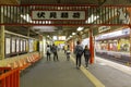 Kyoto, Japan, 04/05/2017: People on the subway platform