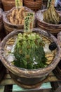 Kyoto, Japan, Preserved vegetables for sale on the Nishiki market Royalty Free Stock Photo