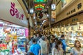 Kyoto, Japan - Sept 20th 2018 - Locals and tourists walking in a indoor market in Kyoto, Japan