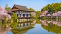 Kyoto, Japan spring at Heian Shrine`s pond garden Royalty Free Stock Photo