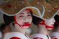 KYOTO - JULY 24: Unidentified Maiko girl (or Geiko lady) on parade of hanagasa in Gion Matsuri (Festival) held on July 24 2014 inK