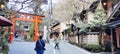 Kyoto Prefecture Japan , Torii , the gate to Kifune Shrine. Royalty Free Stock Photo