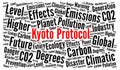 Kyoto protocol word cloud Royalty Free Stock Photo
