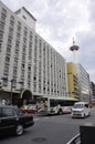 Kyoto, 14th may: Street view with Hotel New Hankyu Building from Kyoto City in Japan