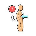 kyphosis disease color icon vector illustration