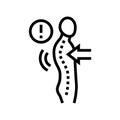 kyphosis disease line icon vector illustration