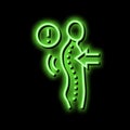 kyphosis disease neon glow icon illustration