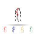 Kyphosis, spine , pain multi color icon. Simple thin line, outline vector of plastic, surgery, epilation icons for ui and ux,