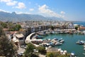 Kyrenia Harbor, old houses around it