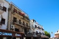 Old stone house, hotel, cafes and restaurants on the embankment of The Kyrenia Harbor