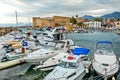Kyrenia or Girne historical city center, view to marina with ma