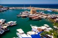 Kyrenia Harbour, high angle view. Cyprus