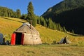 Kyrgyz national nomad's tent - yurt Royalty Free Stock Photo