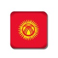 Kyrgyzstan flag button icon isolated on white background