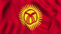 Kyrgyzstan flag waving symbol in Asia