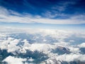 Kyrgyzstan. Mount Tianshan. The view from the aircraft. Royalty Free Stock Photo