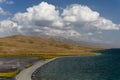 Kyrgyzstan, mountains scenery Song Kol lake Royalty Free Stock Photo