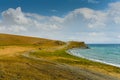 Kyrgyzstan, mountains scenery Song Kol lake Royalty Free Stock Photo