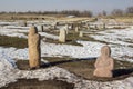 The pagan stone carved sculptures. Tokmak, Kyrgyzstan