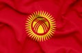 Kyrgyzstan waving flag Royalty Free Stock Photo