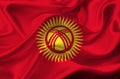 Kyrgyzstan waving flag Royalty Free Stock Photo