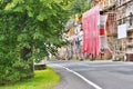 Kyselka, Czech republic - September 09, 2017: beginning of spa reconstruction in village Kyselka at begining autumn