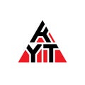 KYT triangle letter logo design with triangle shape. KYT triangle logo design monogram. KYT triangle vector logo template with red Royalty Free Stock Photo