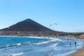 Kyte surf at El Medano beach in Tenerife. Canary Islands Royalty Free Stock Photo