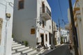 Typical street of the capital Chora in autoumn