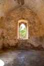 Kythira Kastro of Milopotamos Kato Chora Ionian islands Greece. Venetian castle at Kythera. Vertical