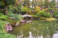 Kyu-yasuda garden, a small japanese stroll garden located in Ryogoku. Tokyo. Japan