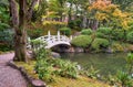Kyu-yasuda garden, a small japanese stroll garden located in Ryogoku. Tokyo. Japan