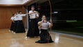 Kyudo practicing bow shooting in Kyoto, Japan.