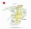 Kyushu Map. Map of Japan Prefecture