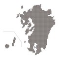 Kyushu Map with mosaic-style tiled dots Royalty Free Stock Photo