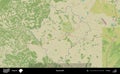 Kyustendil outlined, Bulgaria. Topographic Humanitarian Royalty Free Stock Photo
