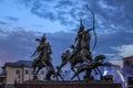 Kyzyl, Tuva - August 10, 2015: Monument to the center of Asia in the capital of Tuva, the city of Kyzyl, Russia. Sights of Kyzyl,