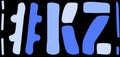 KZ Hashtag. Isolate curves doodle letters. Blue colors. Hashtag #KZ is abbreviation for the Kazakhstan
