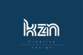 KZN Creative Unique Modern Letter Logo Design Royalty Free Stock Photo