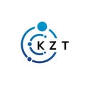 KZT letter technology logo design on white background. KZT creative initials letter IT logo concept. KZT letter design