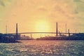 The KÃÂ¶hlbrand-bridge in Hamburgs port-area Royalty Free Stock Photo