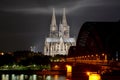 Cologne Cathedral at night Royalty Free Stock Photo